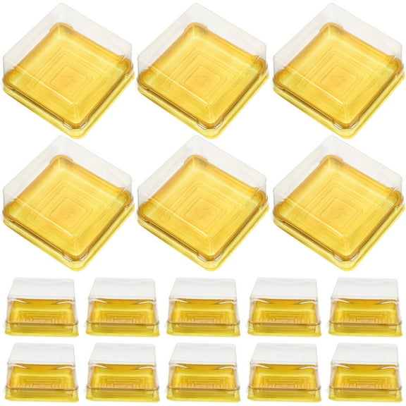 Niceauty PP Dessert Containers Multi Clear for Moon Cakes and Small Treats 50Pcs