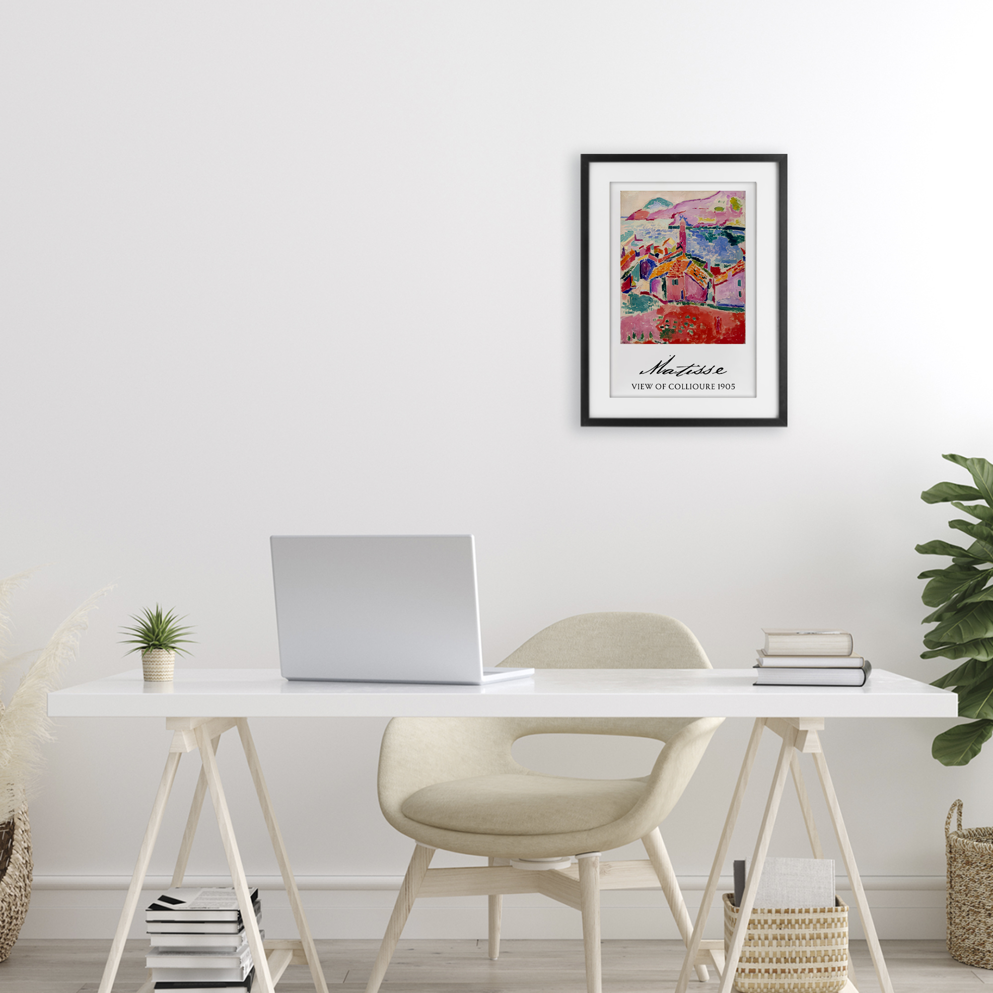 View Of Collioure Black Framed Print Under Glass, design by Vintage Hustle