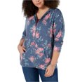 thumbnail image 1 of Style & Co. Womens Floral-Print Sweatshirt, Blue, Plus Size, 2X, 1 of 2