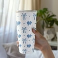 thumbnail image 2 of Coquette Bow 20 oz Stainless Steel Travel Tumbler Double-Wall Insulated with Lid, Blue, 2 of 10