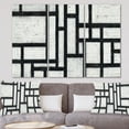 thumbnail image 1 of Designart - Labyrinthe Géométrique Noir et Blanc - Art sur Toile Moderne du Milieu du Siècle, 1 of 2