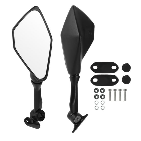 Unique Bargains 1 Set Motorcycle Rear View Mirrors for Kawasaki Ninja 300 EX300 2013-2018 Front Side Mirrors Mount Black Aluminum Plastic