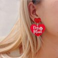 thumbnail image 3 of 1 Pair Shiny Love Earrings Cute Lover Mom Red Heart Drop Earrings Valentine Day Charm Stud Earrings----Pink--Product code 81320 Pink, 3 of 4