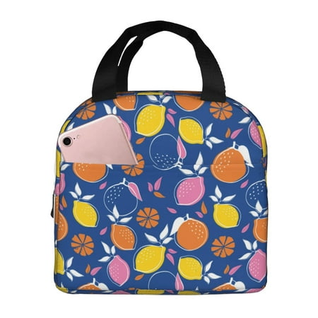 Insulated Lunch Bag for Women Men - Cute Colorful Lemon Leakproof Cooler Lunch Box for Women Men  Lunch Tote Bags for Work School Picnic Travel