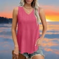 thumbnail image 6 of Admvng Summer Tops for Women Casual Solid Color Sleeveless V-neck Hem Curved Pullover S-2XL, 6 of 8