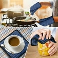 thumbnail image 4 of Blue and White Modern Art Geometric Kitchen Oven Mitt and Pot Holder Sets 2 Pcs for Baking, Cooking and Grilling, Heat Resistant Up To 392 °F, 4 of 7