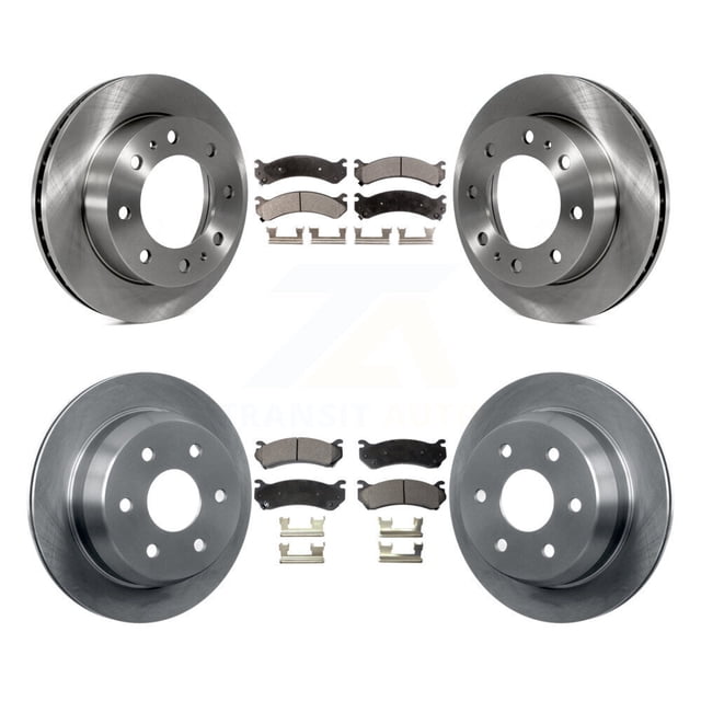 Transit Auto Front Rear Disc Brake Rotors and Ceramic Pads Kit for Car 2003 Chevrolet Silverado 2500 HD Suburban GMC Sierra K8T-100785
