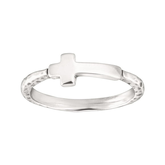 Silpada 'Simplex Cross' Horizontal Cross Textured Ring in Sterling Silver, Size 10, Size 10