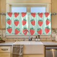 thumbnail image 2 of Yayeee Kitchen Curtains Tier Set of 2 Light Filtering 57"x24" Over Sink Window Panels, Red Strawberry, 2 of 7