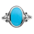 thumbnail image 5 of Sterling Silver Rhodium-plated Polished Synthetic Turquoise Ring, 5 of 5