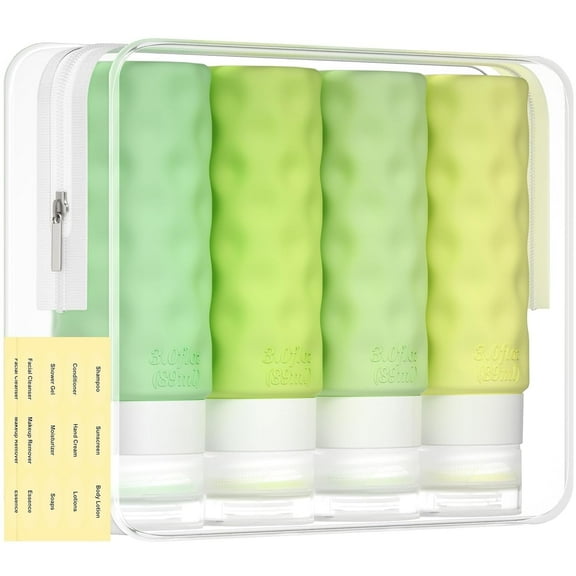 Morfone Travel Bottles for Toiletries, Tsa Approved 3oz Travel Size Containers BPA Free Leak Proof Refillable Liquid Silicone Squeezable Travel Accessories for Shampoo Conditioner Lotion