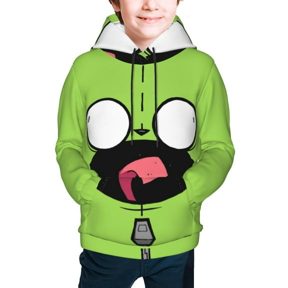 Invader Zim Kids' Hoodie 3D Print Sweatshirt Soft Pullover Hooded with Big Pockets Fans Gifts for Boys or Girls X-Large