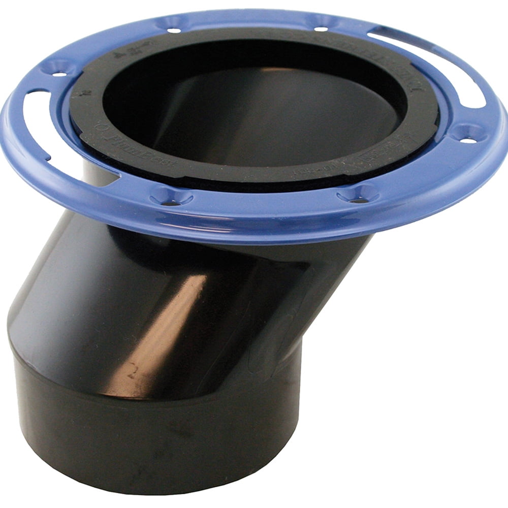 3" x 4" Offset Closet Flange with Metal Ring less Knockout ABS,PartNo