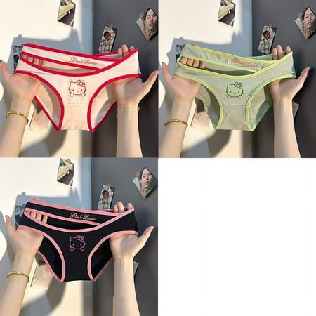 40-65kg Hello Kitty Women Underwear Girl Panties Confortable Cotton Briefs Student Panty Cartoon Amine Cute Colorful Underpant