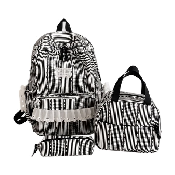 School Backpack Set for Teens Girls Women 3PCS Oxford Lightweigh Laptop Backpacks with Lunch Box Pencil Case Kids Elementary Middle High Bags Students 3 in 1 Bookbag Travel Daypack