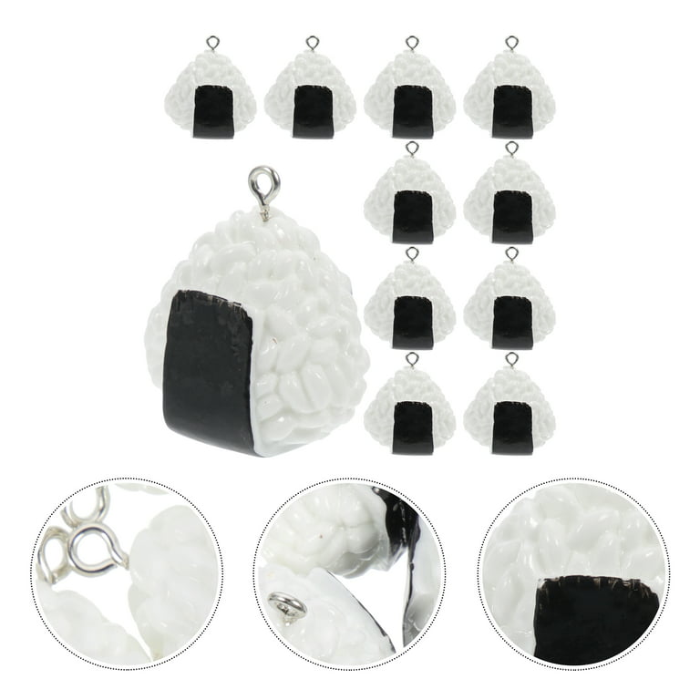 10pcs Resin Rice Balls Pendants Key Chain Charms Bag Hanging Charms Photo  Props 