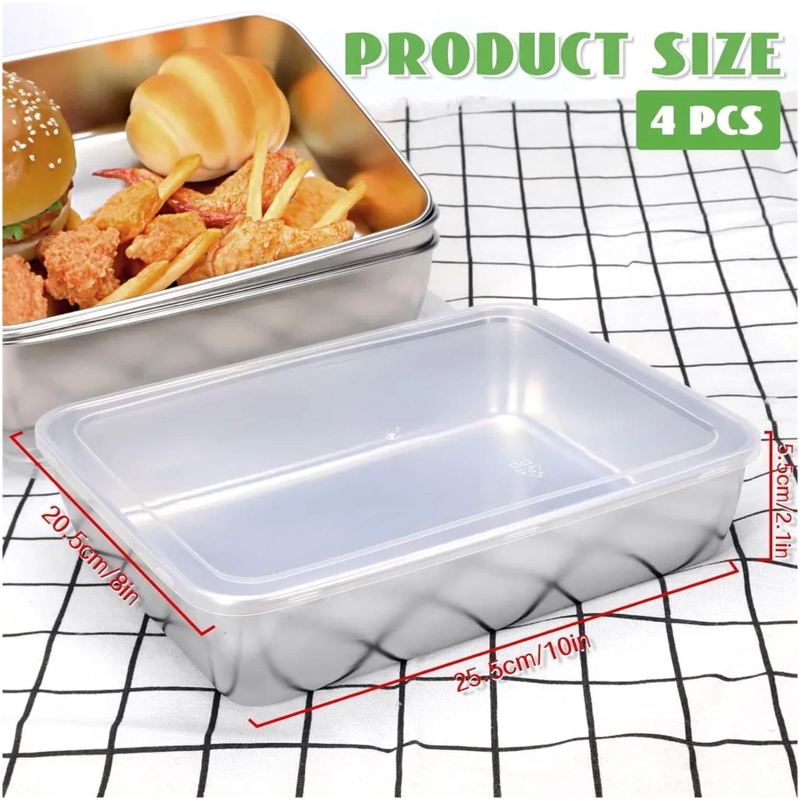 Stainless Steel Containers for Food Storage, Airtight Lid-Equipped Stackable Vessels, Thickened Durable Build for Refrigerator Produce, Leftover Meals, and Freezer Or Pantry