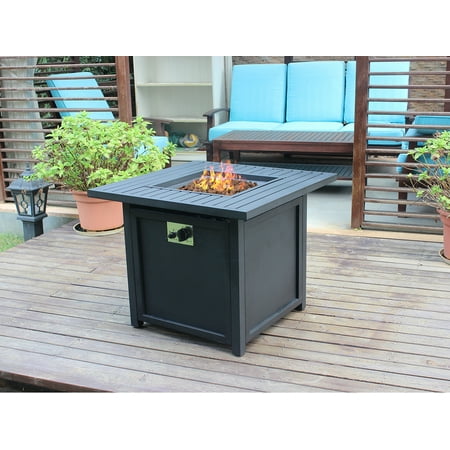 For 30 Propane Fire Pit Table, Lp Gas Outdoor Fire Pit With Aluminum Mantel