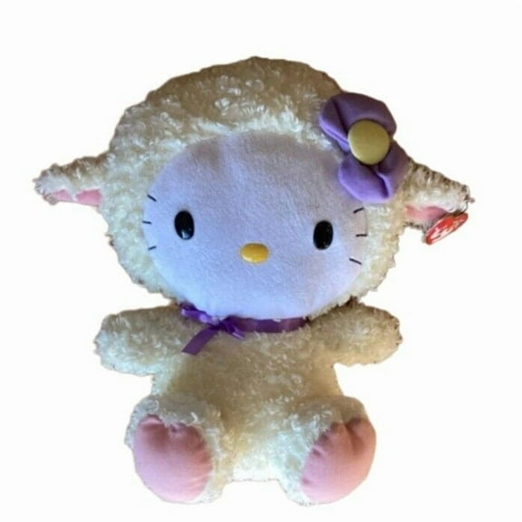 TY Beanie Baby - HELLO KITTY LAMB Easter Sheep (Lamb Suit) (6" Plush) (BONUS ONE RANDOM TY ERASER)