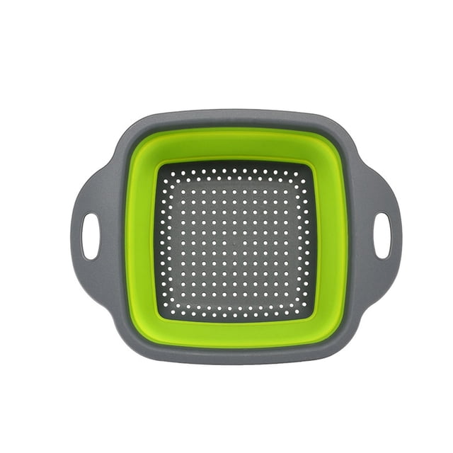 Inteprter Escurridor con asa para frutas, colador de plegable cuadrado, herramientas de almacenamiento multifuncional, accesorios para el hogar Cocina y Comedor Inteprter HA066278-00