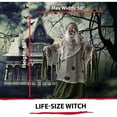 thumbnail image 3 of Haunted Hill Farm Life-Size 5 ft Animated Talking Evil Witch Prop Indoor/Outdoor Halloween Decoration, HHWITCH-7FLSA, 3 of 12