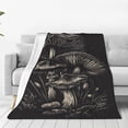 thumbnail image 4 of Salouo Monochrome Mushroom Artwork Print Bed Blankets,Flannel Blanket Comfortable Air Conditioning Blanket Lightweight Blanket for Sofa Bed Travel & Couch -80"x60", 4 of 8