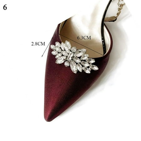 1PC Lady Wedding Charms Jewelry Women Rhinestones Removable Bride Shoes Decoration Shoe Clips Shoes Decorations Charm Buckle 6