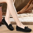 thumbnail image 3 of Eoperou Women Casual Faux Leather Bowknot Slip-on Non Slip Closed Toe Loafers Shoes, 3 of 8