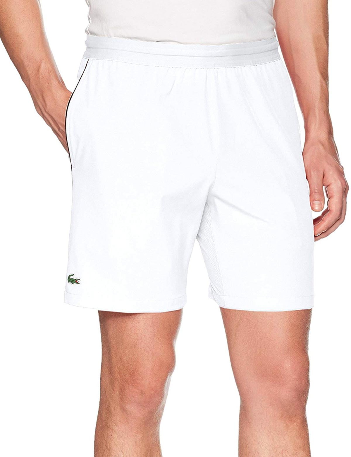 white lacoste shorts