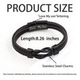 thumbnail image 4 of Eternally Connected Woven Leather Bracelet - Stainless Steel Accessories, Infinity Bracelet for Son/Father/Boyfriend, 4 of 7