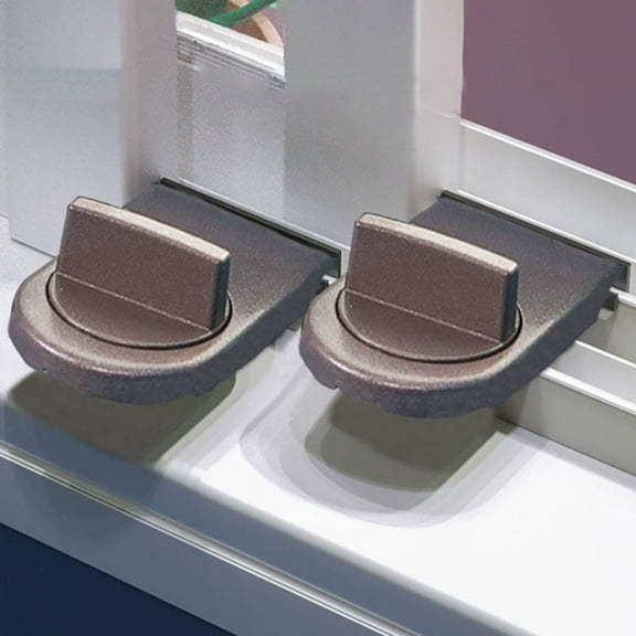 2pcs Adjustable sliding window locks for wedge window stops for home offices and cars.