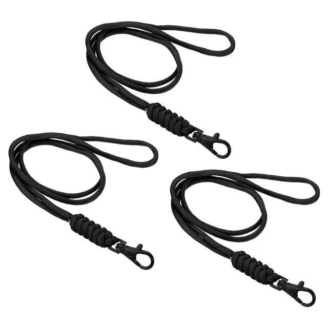 Unique Bargains Neck Lanyard, ID Card Holder Keychain, Black, 3 Pack