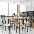 thumbnail image 2 of Giantex 5 Pcs Dining Table Set, Kitchen Furniture w/ Metal Frame & Wood Top and Padded Seat, 2 of 10