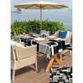 thumbnail image 4 of Sage Green Black Geometric Outdoor Tablecloth - 54x80 Inch Rectangle Dining Table Cover, Modern Abstract Art Block Waterproof Outdoor Table Cloth with Umbrella Hole & Zipper for Picnic/Patio/Party, 4 of 7