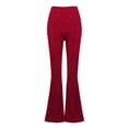 thumbnail image 6 of Charmgo Sweatpants Women Clearance, Womens Casual Solid Color High Waist Ribbed Flare Long Pants Comfy Elastic Slim Leg Trousers Work Pants Women Cargo Pants Women Red, 6 of 8