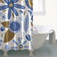 thumbnail image 4 of Blue and Yellow Pioneer Flower Shower Curtain 36"x72" ,Bathroom Decorative Shower Curtains Set with 12 Hooks,Modern Waterproof Washable Shower Curtain, 4 of 6