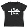 thumbnail image 2 of Women's Cotton Tee, Faith Over Fear, Relaxed Fit, Short Sleeve T-Shirt, 2 of 10