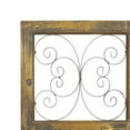 thumbnail image 5 of DecMode Brown Wood Scroll Distressed Panel Home Wall Decor with Bronze Metal Scrollwork, 14" x 1" x 36", 5 of 13