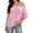 S472 Pink, variant on Angala Ladies Tees One Shoulder Neck Short Sleeve Solid Color Blouse Summer Loose Fashion Soft Dailywear Womens Shirts Size L Pink