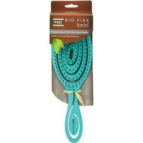 Bass Brushes  Bio-Flex Swirl Detangler Hair Brush, Teal
