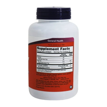softgels lecithin sunflower supports brain foods mg 1200