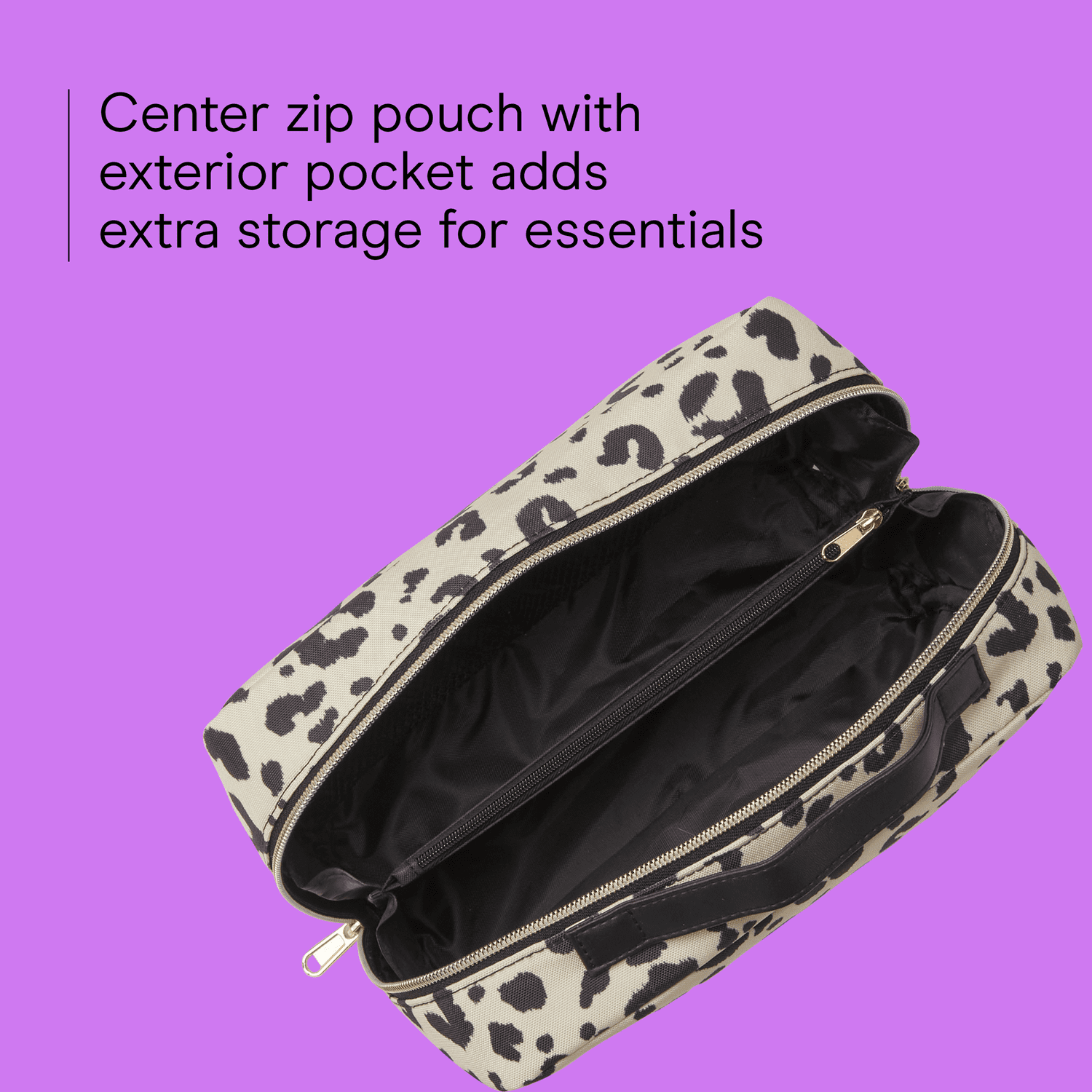 Conair Leopard Print Toiletry Kit, Travel Organizer with Multiple Pockets