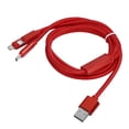 thumbnail image 4 of Cable multi del cargador, 3 en 1 cable de carga rápido de nylon del cable USB del cargador creado magistralmente, 4 of 8