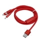 thumbnail image 4 of Cable de carga rápida USB múltiple trenzado de nailon 3 en 1 para puertos IOS/Tipo C/Micro USB Rojo, 4 of 14