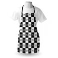 thumbnail image 3 of Checkers Game Apron Monochrome Chess Board Design with Tile Coordinates Mosaic Square Pattern, Unisex Kitchen Bib Apron with Adjustable Neck for Cooking Baking Gardening, Black White, by Ambesonne, 3 of 3