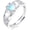 simulated moonstone, variant on Diamond and Gemstone Claddagh Ring for Women 925 Sterling Silver Celtic Knot Heart Birthstone Rings Irish Engagement Wedding Promise Band, Adjustable Size 7