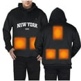 thumbnail image 4 of UJNDER Unisex Heated Hooded Sweatshirt USB Warming 5 Pullover Long Sleeve Winter Casual Black XXXL, 4 of 7