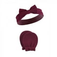 thumbnail image 4 of Hudson Baby Infant Girl Cotton Headband and Scratch Mitten Set, Rose, 0-6 Months, 4 of 6