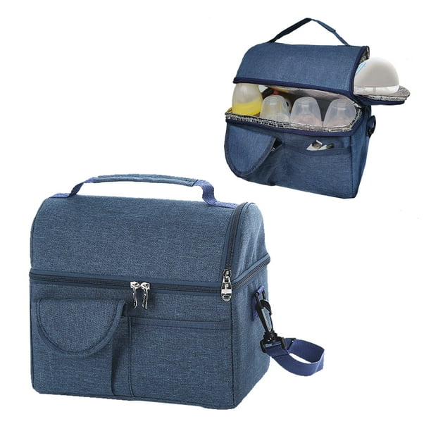 Estuche de transporte para extractor de leche, bolsa portátil para extractor de leche, correas ajustables con refrigerador, sostiene el bombeo de todos los accesorios y bolsas de leche