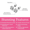 thumbnail image 3 of Cate & Chloe Mia 18k White Gold Plated Stud Earrings with 2ct Simulated Diamonds Gift for Women, 3 of 11